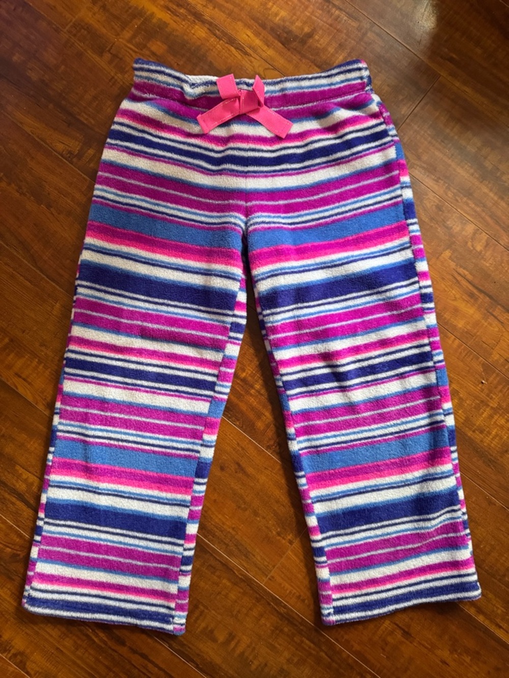Circo Striped Fleece Pajama Pants - Pink, Blue & White